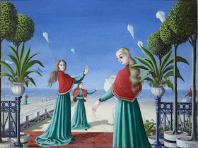 Paul Delvaux, Les Dames aux cerfs-volants, 1950
