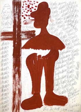 Carlo Zinelli, Grande cappello e croce rossi, 1967