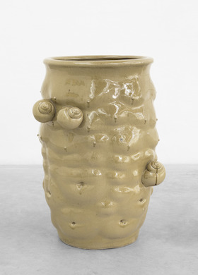 Daniel Dewar & Grégory Gicquel, Stoneware jar with body fragments and snails, 2023