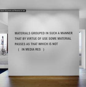 Lawrence Weiner, MATERIALS GROUPED, 1981
