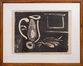 Pablo Picasso, Table with Fish, Black Background / Table aux poissons, fond noir, 1948