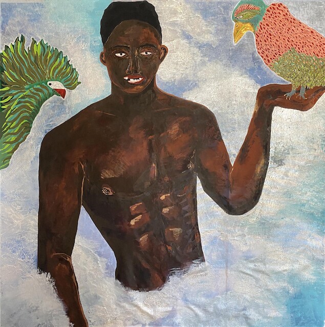 Katharien de Villiers, First Man in Paradise with Parrots, 2023