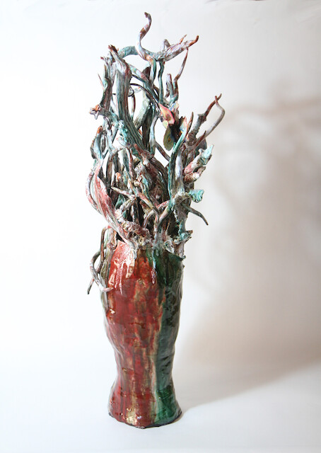 Bachelot & Caron, Vase butterfly rouge, 2022