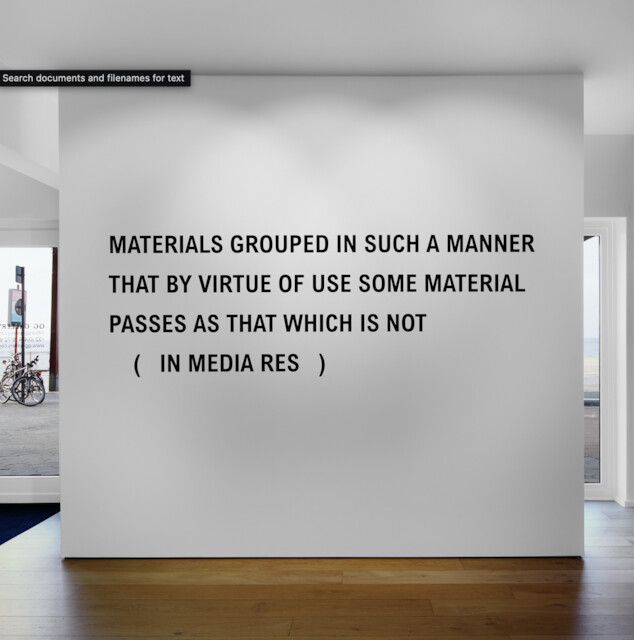 Lawrence Weiner, MATERIALS GROUPED, 1981